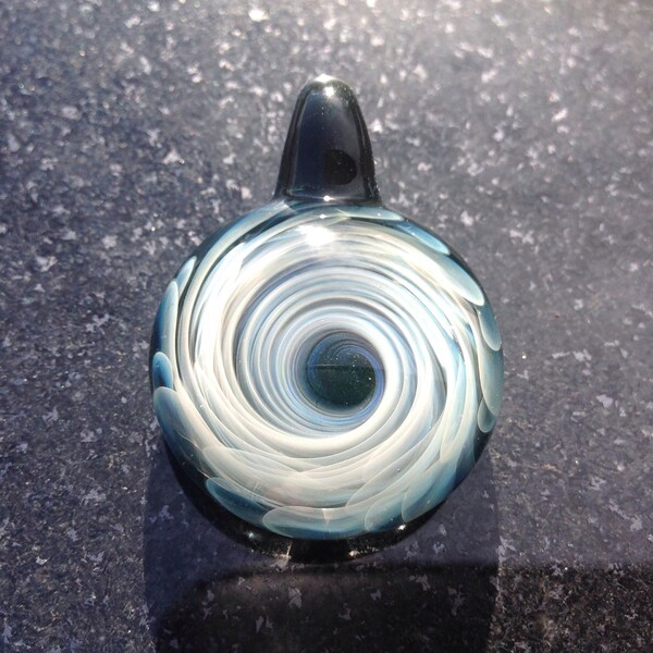 Glass Vortex Implosion Pendant Bead --- Majestic Glass Arts ---
