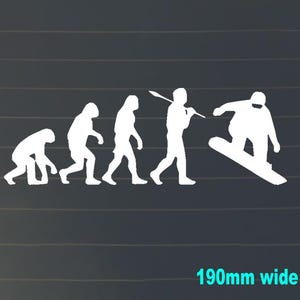 Funny snow boarding  STICKER evolution car decal Window BUMPER