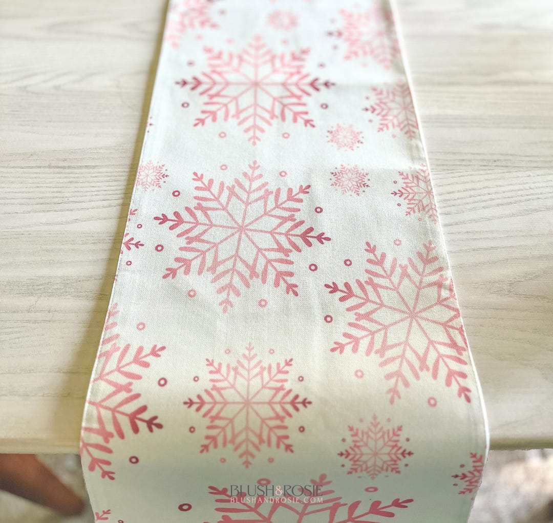 Embroidered Snowflake Table Runner 72