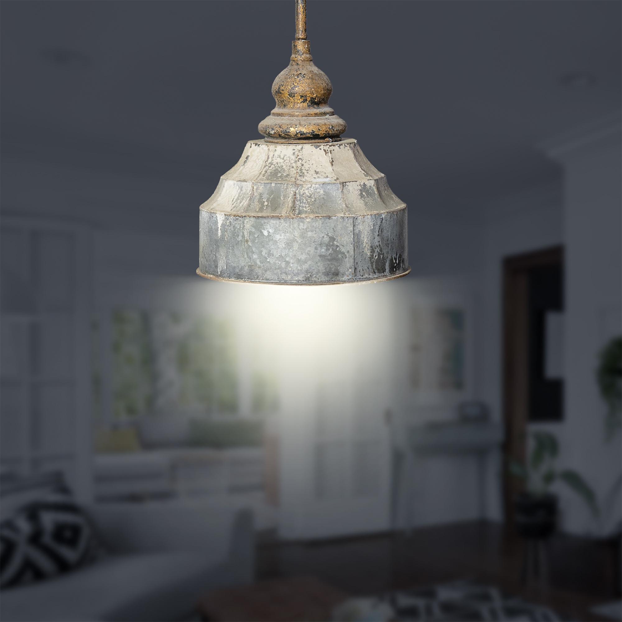 Vintage Metal Chandelier Rust Finish Conical Metal Lampshade Modern ...
