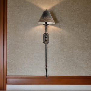 Vintage Black Metal Wall Lamp, Distressed Finish Wall Lamp, Elegant Weathered Lighting Fixture, for Living Room, Entryway Decor