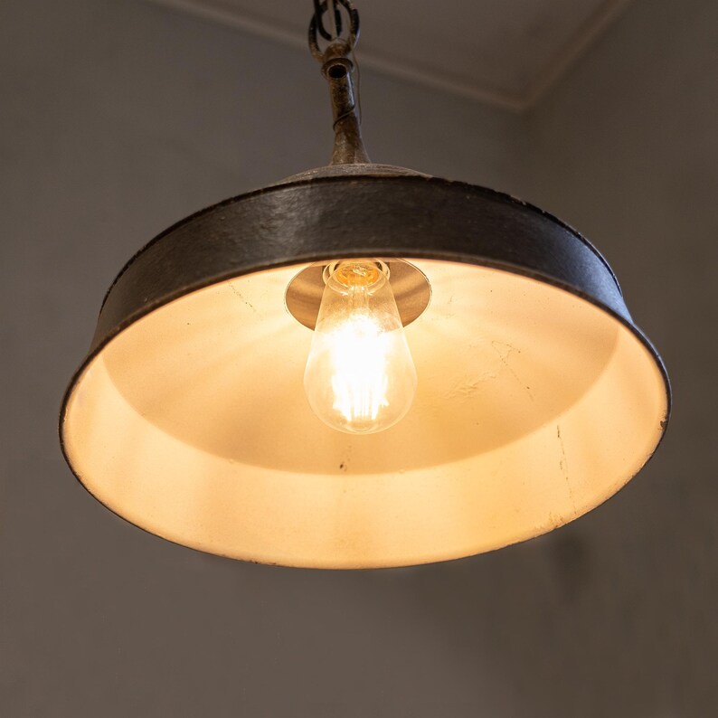View of Vintage Metal Hanging Lamp Industrial Style Hanging Lamp Cafe Lamp ...