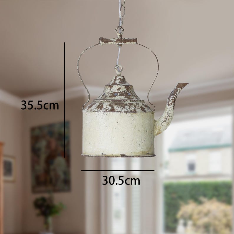 Vintage Metal Chandelier White Teapot Chandelier Industrial Wrought ...