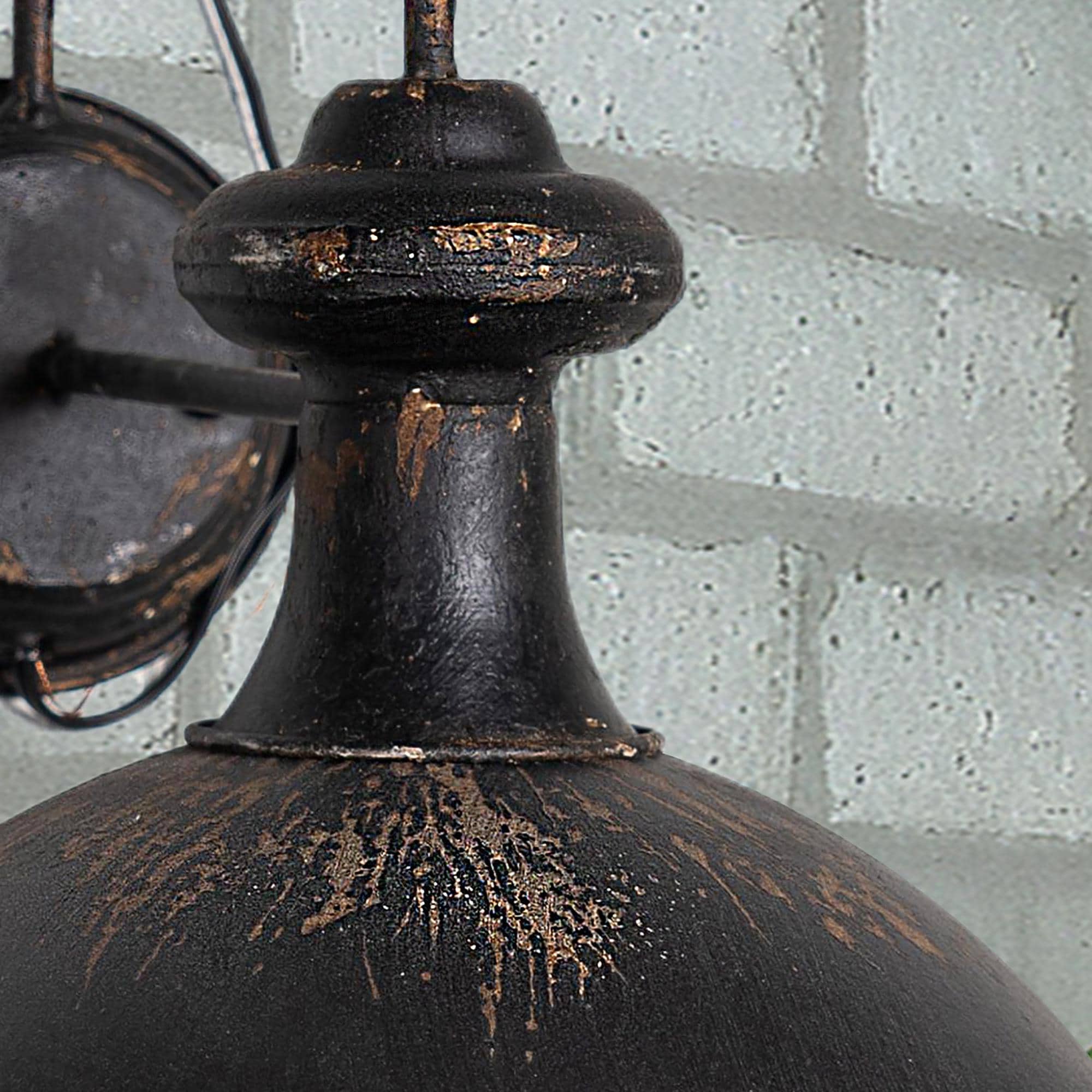 Large Rustic Metal Sconce, Vintage Black Metal Wall Lamp, Industrial ... - Vintage Industrial Metal Sconce