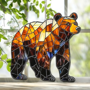 Bear ACRYLIC Window Hanging Decor Home, Bear Suncatcher Ornament, Bear Set Lover Gift, Bear Art Wall Decor
