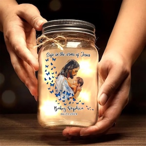 Custom Baby Loss Memorial Jar - Baby Angel Jar Light with Name and Date - Infant Remembrance Gift - Infant Loss Keepsake Gift