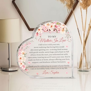 Personalisierte Mutter des Bräutigams Geschenkplakette, Mutter des Bräutigams Geschenk, Hochzeitsgeschenk für Mutter des Bräutigams, Hochzeitsandenken Acrylgeschenk