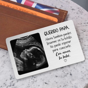 Benutzerdefinierte Ultraschall Brieftasche Karte, benutzerdefinierte Sonogramm Andenken für neue Vater, erste Baby Geschenk, personalisierte Schwangerschaft Geschenk, Metall Brieftasche Brieftasche