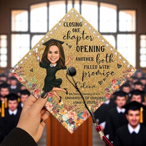 Personalized Graduation Cap Topper, Girl Grad Cap Topper, Class Of 2025, Customizable Grad Gift, Graduation Decoration, Graduation Gift 2025