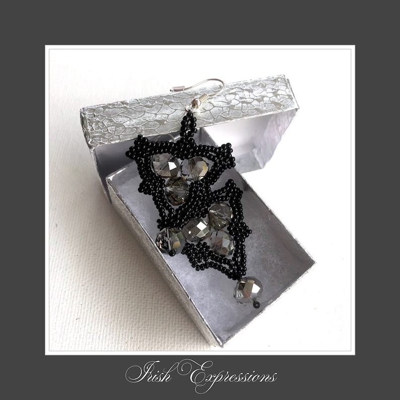 Handmade Black Sparkly Crystal Earrings Handmade Jewelry Custom Jewelry Crystal Earrings