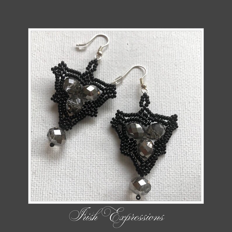 Handmade Black Sparkly Crystal Earrings Handmade Jewelry Custom Jewelry Crystal Earrings