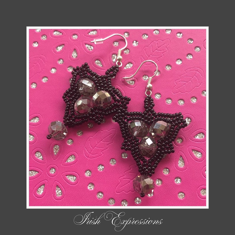 Handmade Black Sparkly Crystal Earrings Handmade Jewelry Custom Jewelry Crystal Earrings