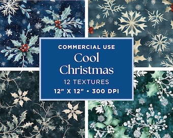 Traditional Christmas Digital Paper Pack | Christmas Background | Seamless Patterns for Scrapbooking | Commercial Use | Instant Download