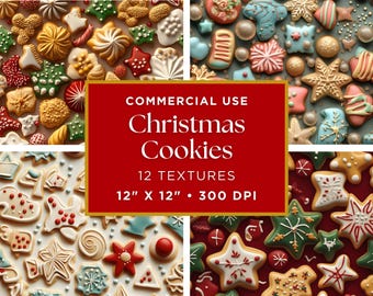 Patrón sin costuras con temática navideña / Archivo sin costuras de galletas navideñas / Papel digital de galletas para Papá Noel / Patrón sin costuras de pan de jengibre