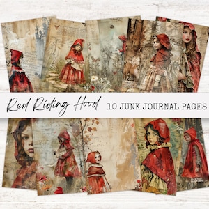 Little Red Riding Hood Junk Journal | Journal Little Red Riding Hood | Little Red Riding Hood Clipart | Junk Journal | Fairy Tale Journal