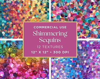 Chunky Glitter Digital Paper | Shimmer Sequin Digital Paper | Luxury Glitter Paper | Sparkling Sequins Texture | Metallic Glam Background Te