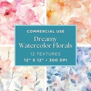 Puede incluir: Un conjunto de 12 patrones florales digitales de acuarela en rosa, melocotón y azul. Los patrones son sin costuras y se pueden utilizar para proyectos comerciales. Cada patrón mide 30,5 cm por 30,5 cm y 300 DPI.