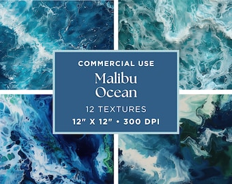 Under Water Digital Paper, Printable Ocean Backgrounds, Scrapbooking, Instant Download for Creative Projects