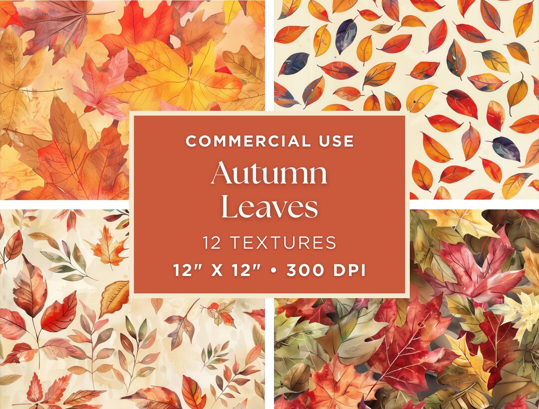 September Digital Papers | Watercolor Autumn Leaves Digital Paper Pack ...