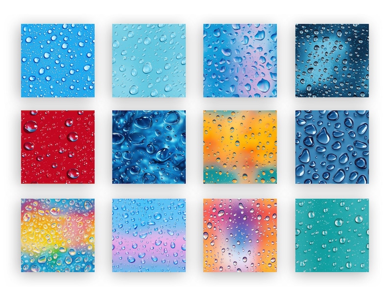 Water Drops Digital Paper | Commercial Use | Junk Journal | Digital ...