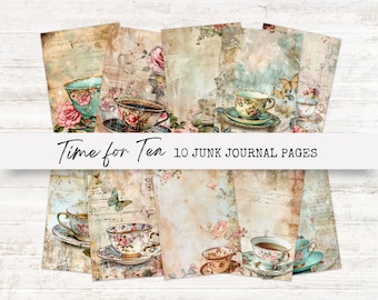 English Tea Party Junk Journal Digital Kit | Tea Cup Junk Journal ...