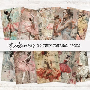 Ballerina Junk Journal Pages | Ballet Junk Journal Pages | Ballerina Theme Paper | Instant Download | Ballerina Junk Journal