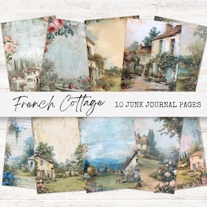 French Country Junk Journal, Vintage Printable Ephemera, Shabby Chic Digital Download, Cottagecore Aesthetic