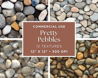 Seamless Cobblestone Pattern, Digital Paper, Printable Scrapbooking Background, Stone Texture for Crafts