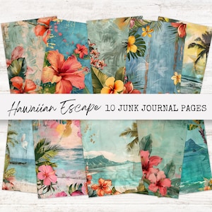 Hawaii Junk Journal, Tropical Printable Kit, Beach Ephemera, Vacation Journal Pages, Digital Download