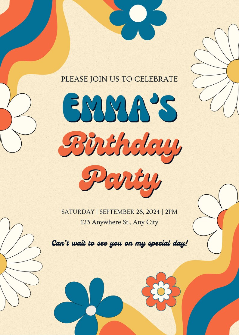 5 in x 7 in portrait editable template. *Does NOT include envelopes- purchase includes editable template only.