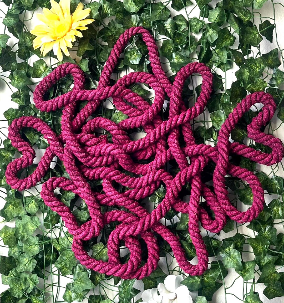 Freeformed Rope Scultpture in Pink | Heart-shaped Textured Wall Art ...