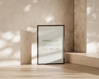 Impression de citation positive vert sauge, décoration d'intérieur esthétique (téléchargement numérique)