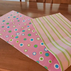 Pink and Green Reversible Table Runner – 16” x 59”