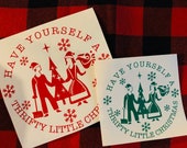 Have yourself a thrifty little Christmas Vintage Pyrex inspired art decal