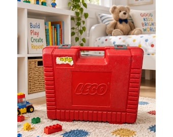 ヴィンテージ　ボテ箱　収納ボックス 収納ケース　収納　赤いボックス　NO1 ビンテージ風レッドプラスチック製レゴ収納ボックス - アメリカ製