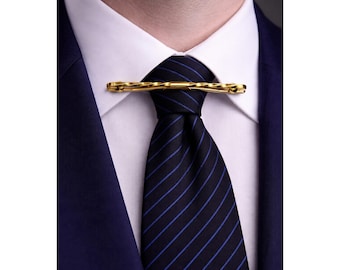 Vintage Gold Ton Twisted Kragen Bar Ball End Herren Hemd Krawatte Accessoire