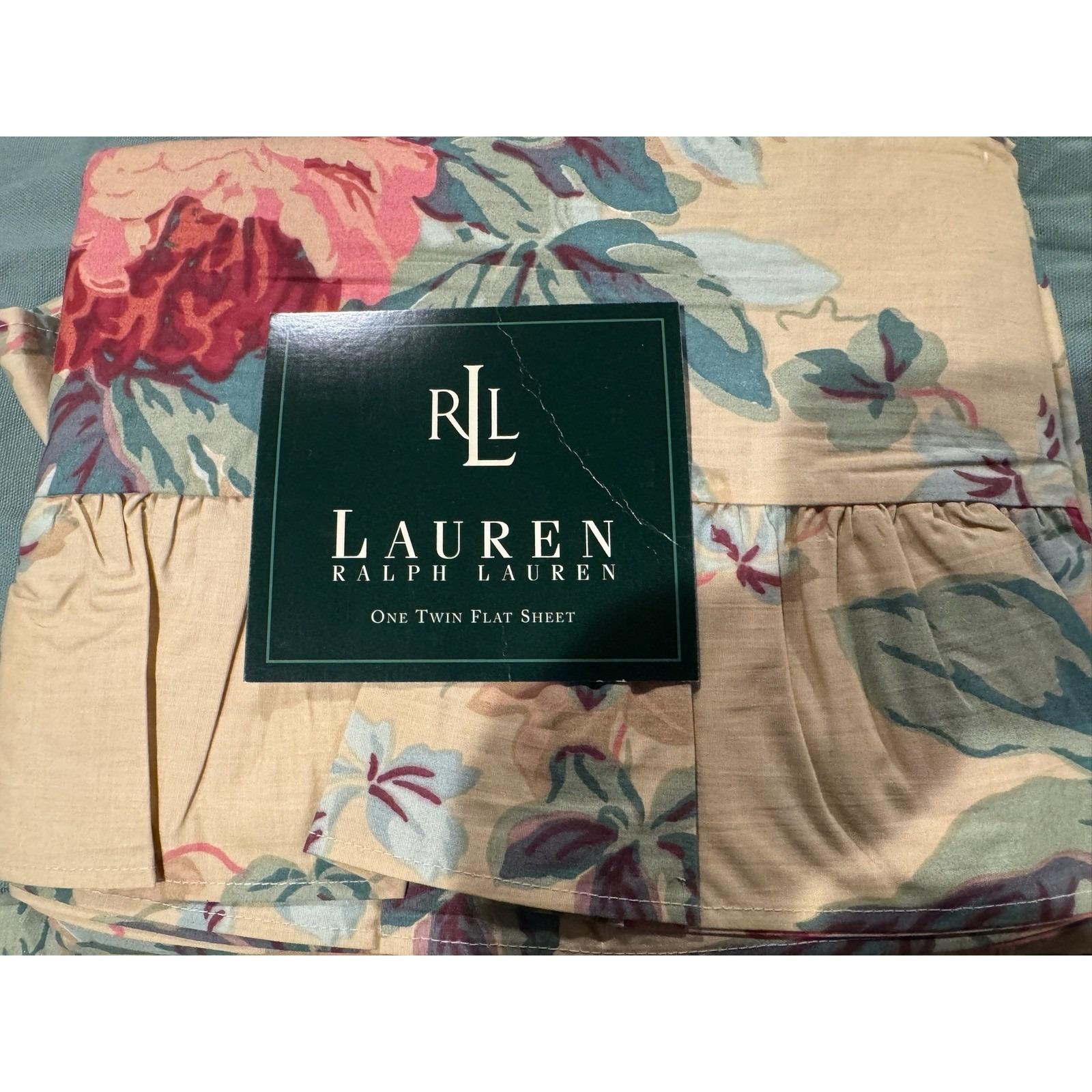 Ralph Lauren Elsa Grassland Twin Flat Sheet Fitted Pillowcase