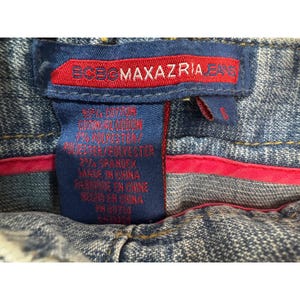 Vintage Y2K BCBG MaxAzria Jeans Denim Cargo Button Front Jean Mini Skirt Size 6 image 7