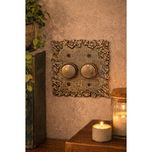 Vintage Dubbel Vippströmbrytare Skydd 1968 American Tack & Hardware 751T Guld