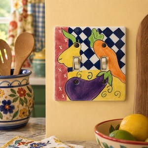 Vtg Jackson Deerfield Creative Accents Light Switch Plate Kitchen Veggies