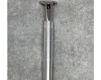 VTG Gillette Atra zilveren metalen scheermeshandvat getextureerde handgreep draaibare kop