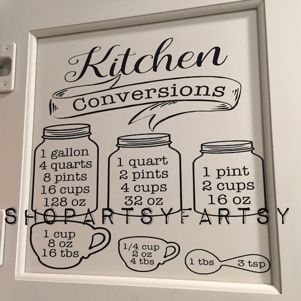 Kitchen Measurement Decal Etsy