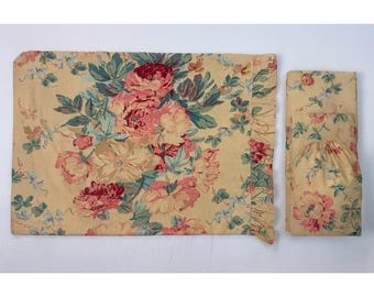 Ralph Lauren Elsa Grassland Twin Flat Sheet Fitted Pillowcase Floral Ruffles