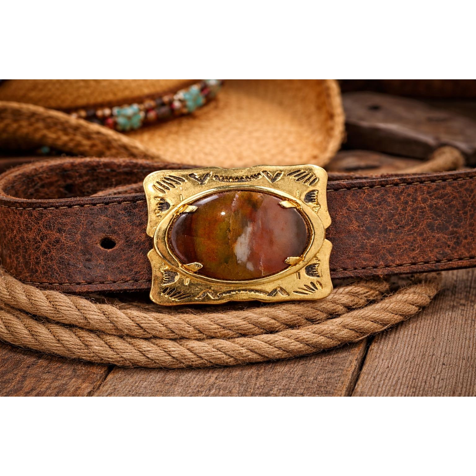 Vintage Jasper Belt Buckle - Etsy display picture 2