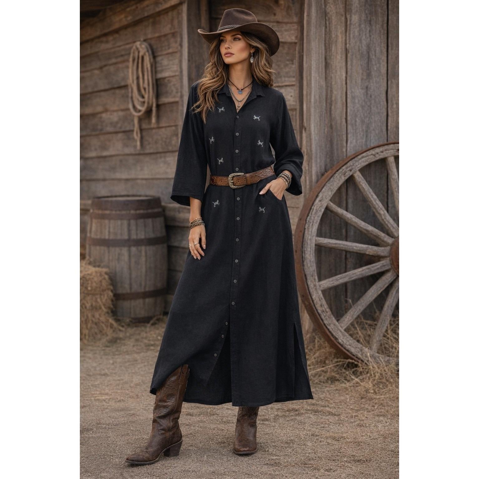 princess polly baby blue dress Shop :: Women's :: Dresses :: Black Western Floral Horse Embroidered Pearl  Snap Long Sleeve Dress main image 1