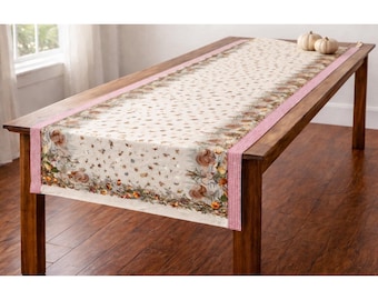 Springs Industries Harvest Toile Wide Thanksgiving-tafelkleed Kalkoenrood Gingham