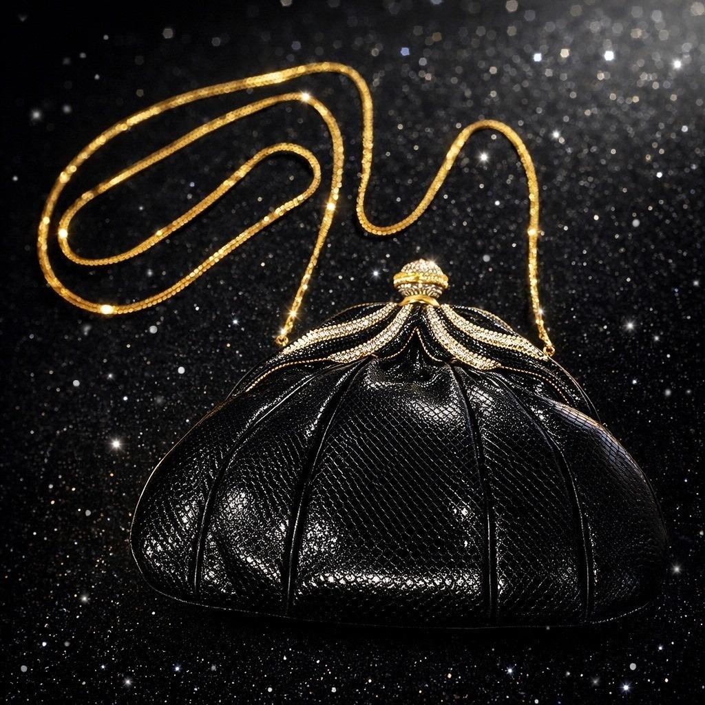 ⭐︎最終価格⭐︎ JUDITH LEIBER ジュディスライバーパーティーバッグ Judith Leiber Silver Fullbead Bow Top Handle