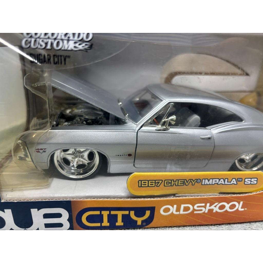 Jada Toys Dub City Old Skool 1967 Chevy Impala SS Silver 1:24