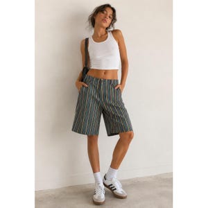 Y2k Striped Shorts - Etsy