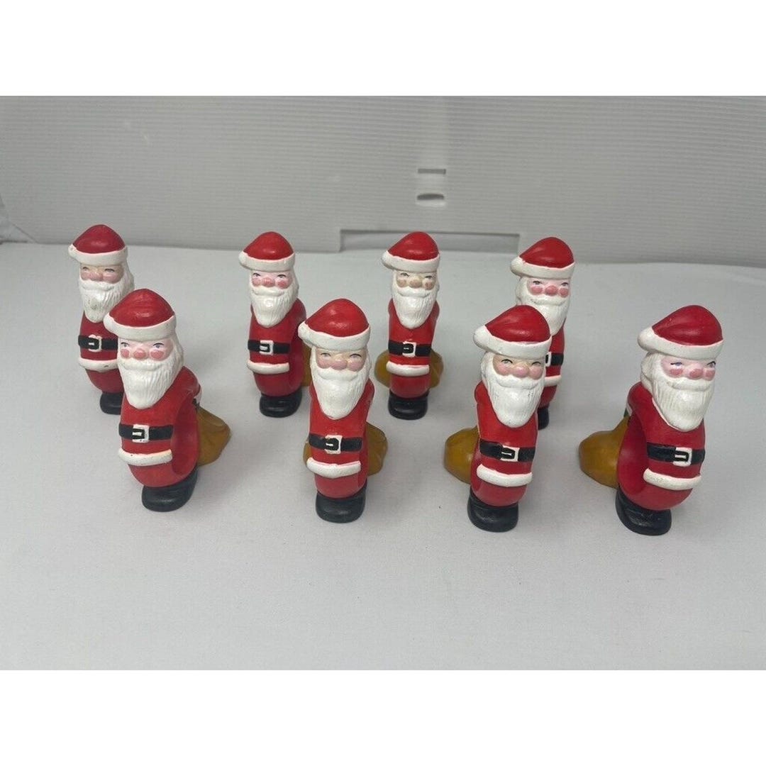 Vintage Set of 8 Santa Claus Ceramic Christmas Table Napkin Rings ...